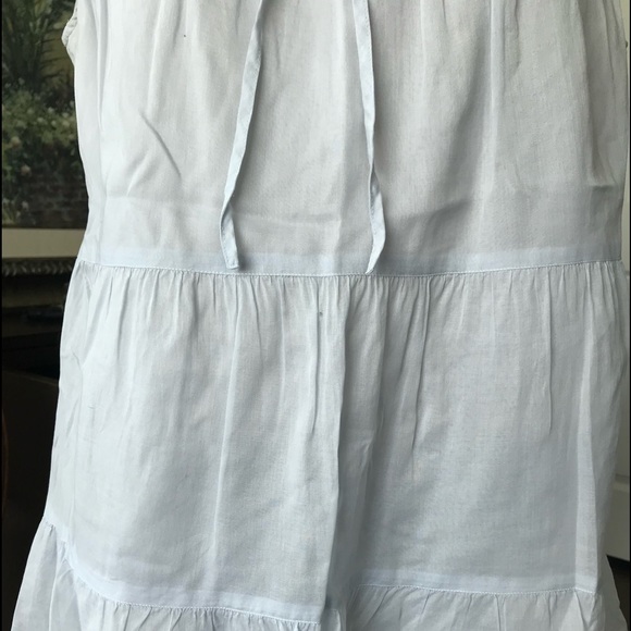 Talbots Ruffled Light Blue Sleeveless Blouse Med - Picture 3 of 4